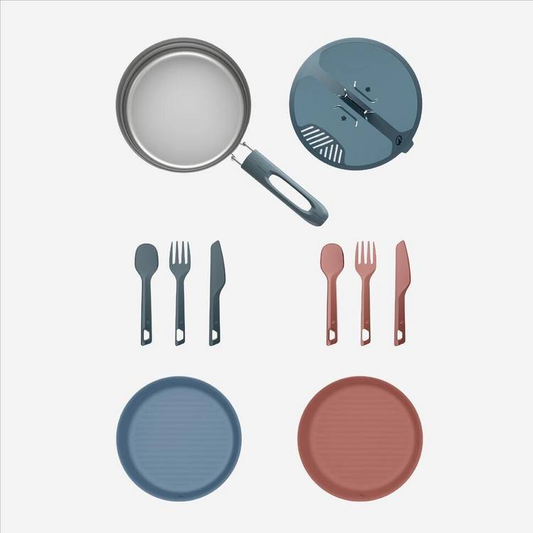 Decathlon 10-piece trekking cook set stainless steel - British product