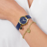 Radley navy leather strap watch and bracelet set, imported from the UK