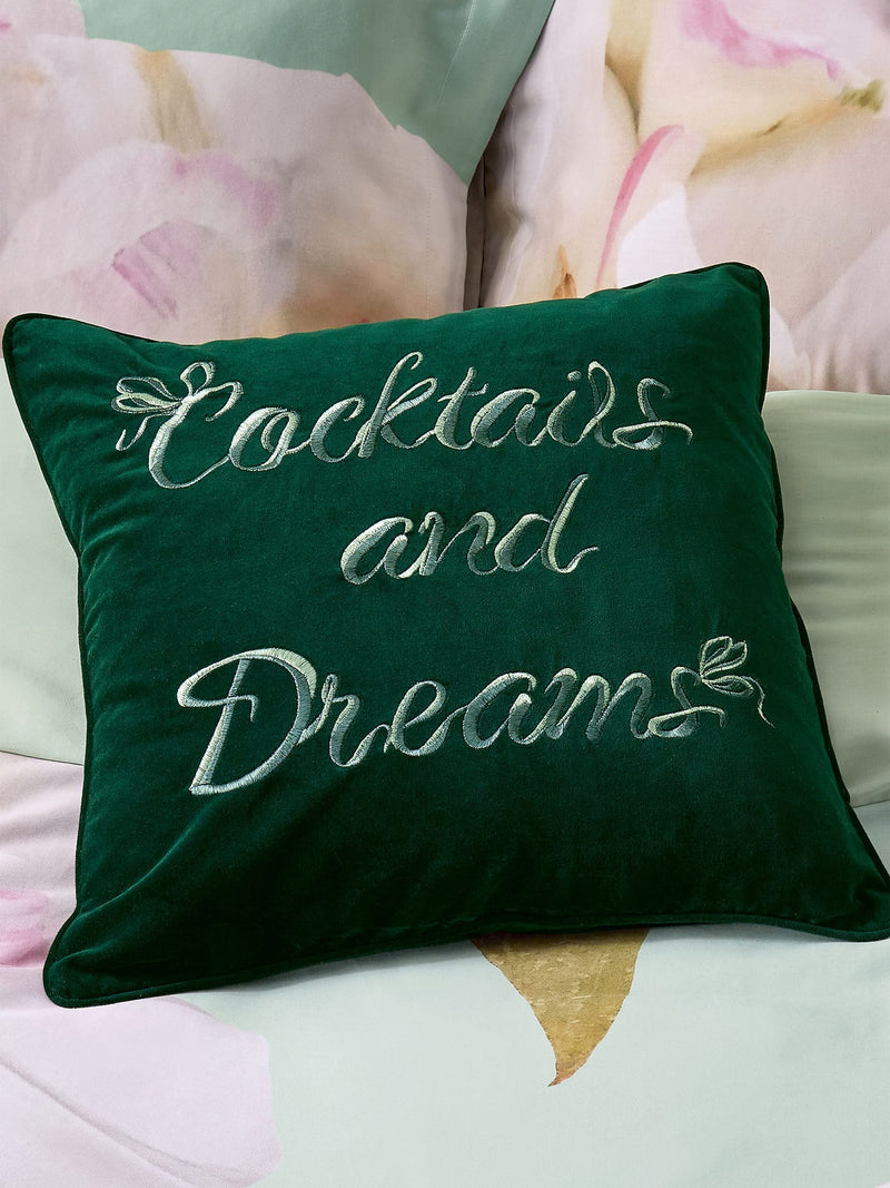 Ted Baker green cocktails and dreams cushion 30x50cm, UK version