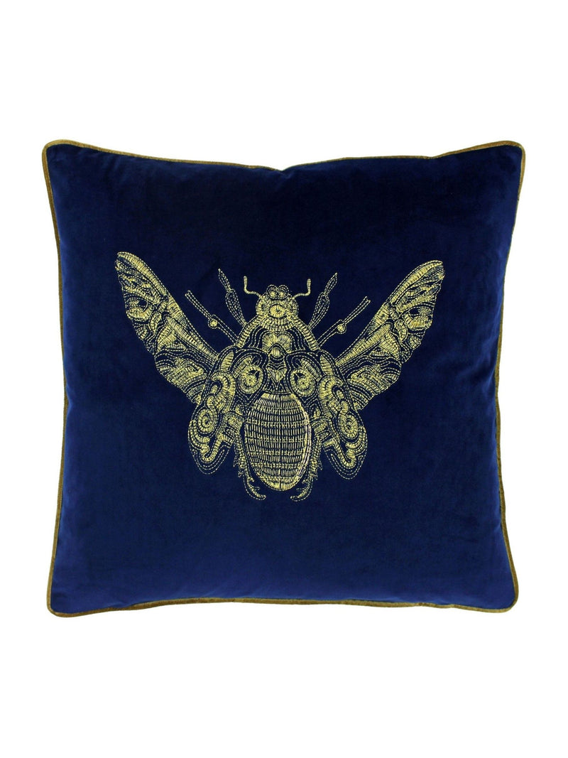 Riva Paoletti Cerana velvet cushion royal blue 50x50cm, imported from the UK