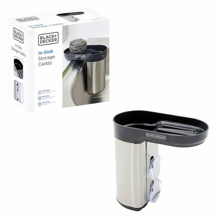 Black+Decker In-Sink Storage Caddy stainless steel - British product