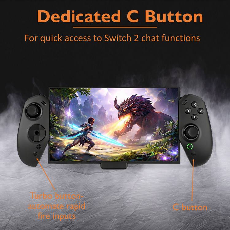 Deltaco GAM-196 ergonomic game controller for Nintendo Switch 2, imported from the UK