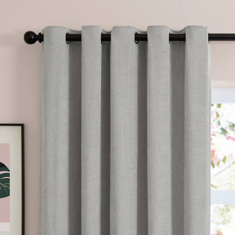 Furn soft chenille blackout eyelet curtains 117x137cm, UK version