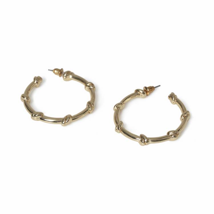 Freedom gold-tone knot medium hoop earrings - British product