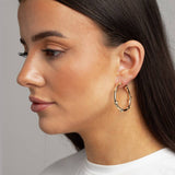 Freedom gold-tone knot medium hoop earrings - British product