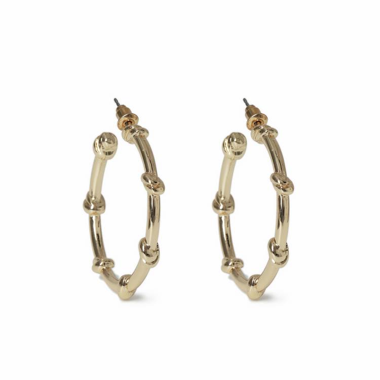 Freedom gold-tone knot medium hoop earrings - British product