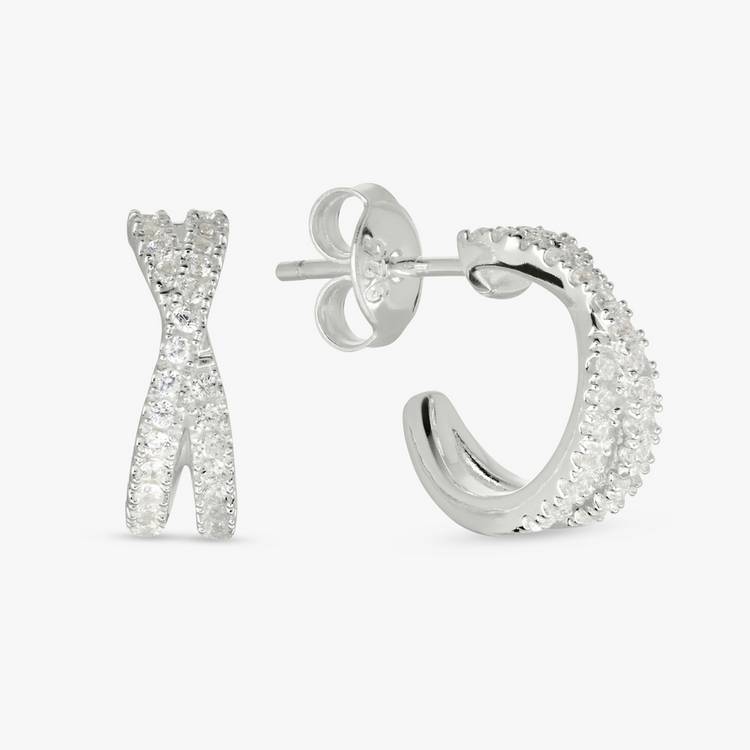 Revere sterling silver crossover earrings (British brand)