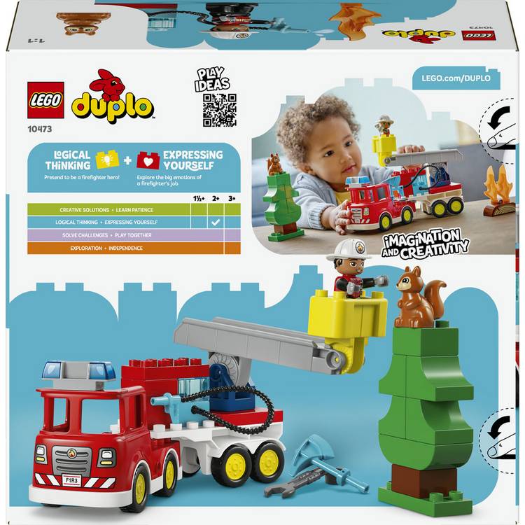 LEGO DUPLO fire engine with hose and firefighter, UK version