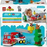 LEGO DUPLO fire engine with hose and firefighter, UK version