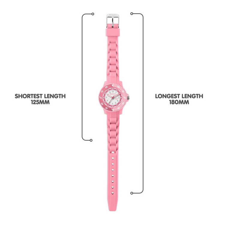 Tikkers kids watch pink silicone 30mm, imported from the UK