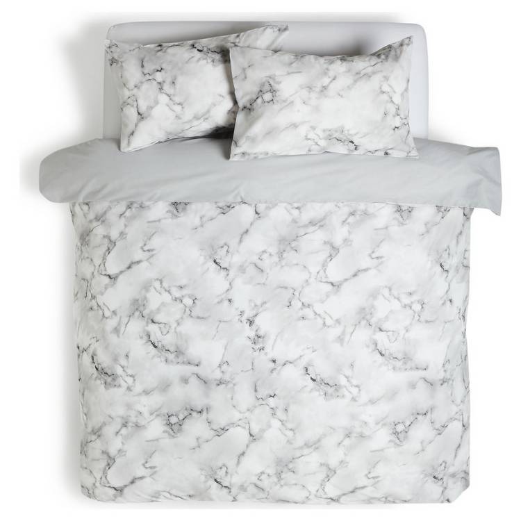 Habitat Marble White & Black bedding set single, imported from the UK