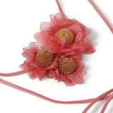 Revere pink flower wrap-around choker necklace (British brand)