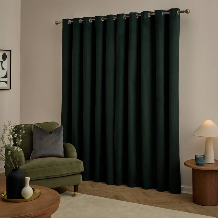 Furn blackout curtains velvet black 117x137cm (British brand)