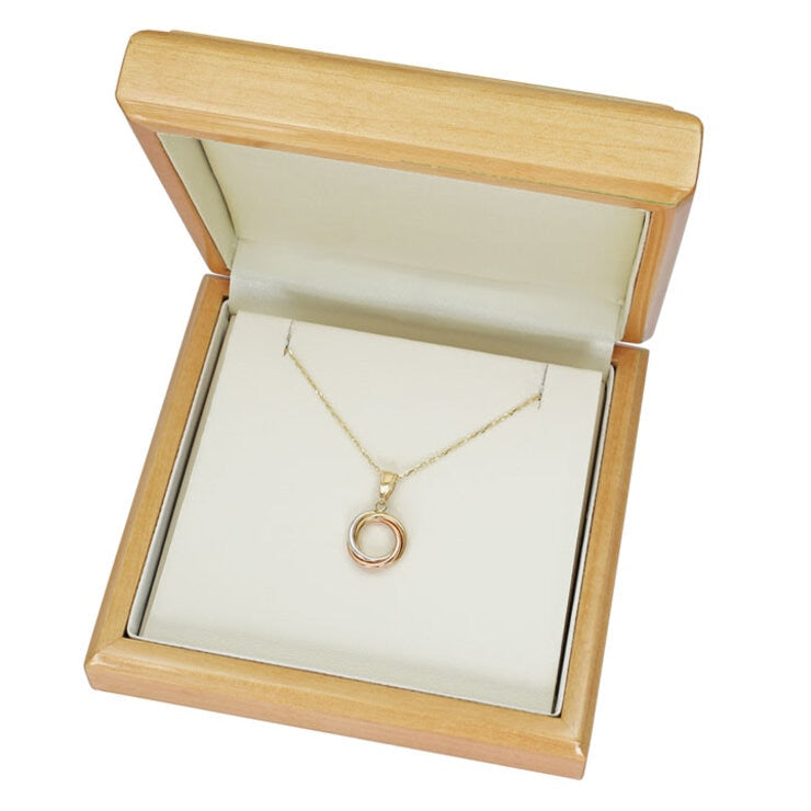 Costco 14ct tri colour gold knot pendant 18 inch (British brand)