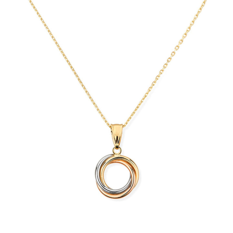 Costco 14ct tri colour gold knot pendant 18 inch (British brand)