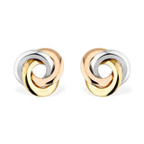 Costco UK 14ct Tri Colour Gold Knot Stud Earrings- Buy online at McGrocer