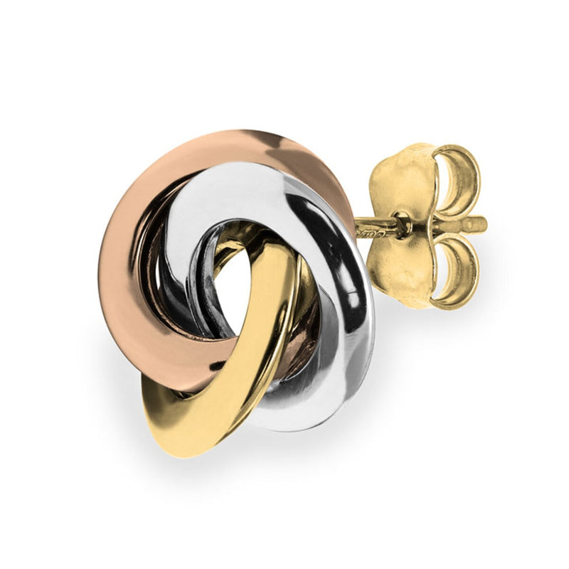 Costco 14ct tri colour gold knot stud earrings - British product