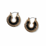 Argos Freedom Black and Gold Beaded Hoop Earrings 25mm- Buy online at McGrocer