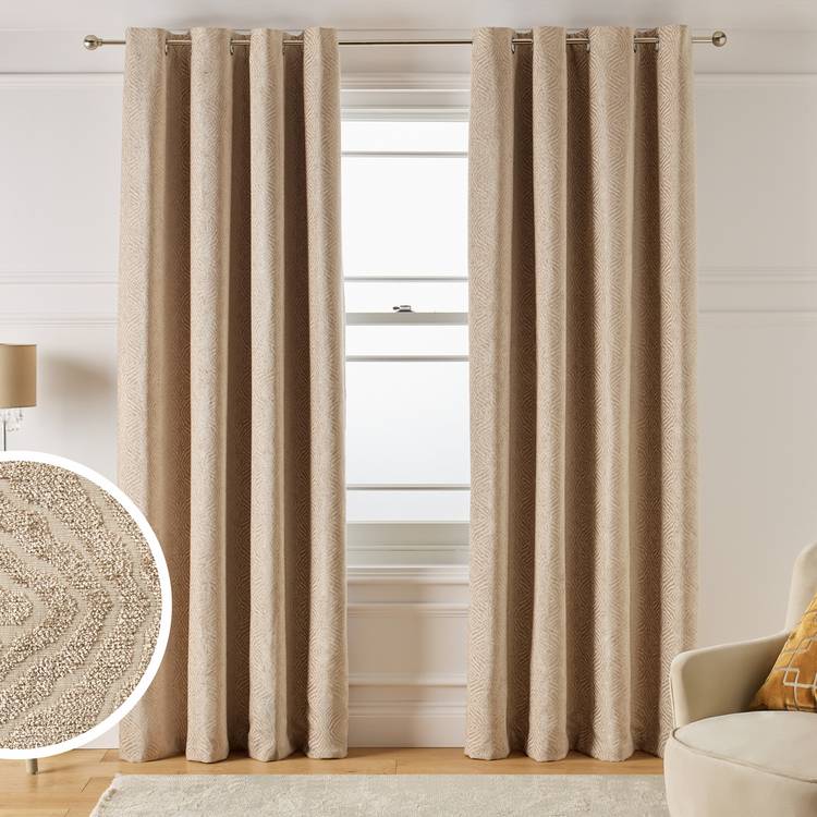 Argos Home blackout eyelet curtains champagne 117x137cm (British brand)