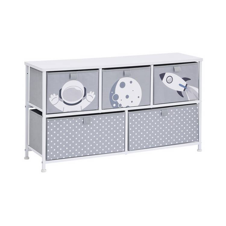 Liberty House Toys 5 drawer storage unit grey, imported from the UK