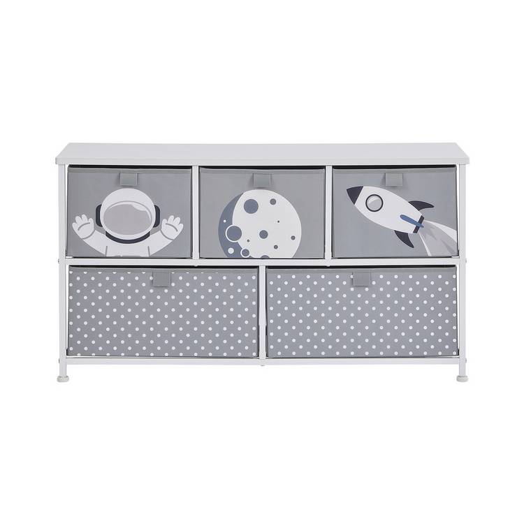 Liberty House Toys 5 drawer storage unit grey, imported from the UK
