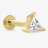 Revere gold plated sterling silver flatback earring with cubic zirconia, UK version