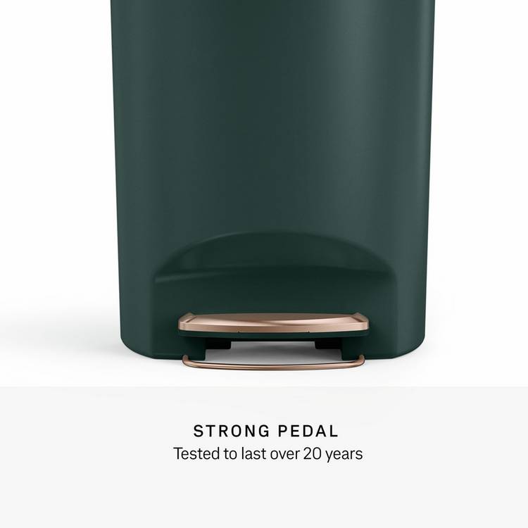 Simplehuman semi round green pedal bin 50 litre - British product