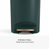 Simplehuman semi round green pedal bin 50 litre - British product