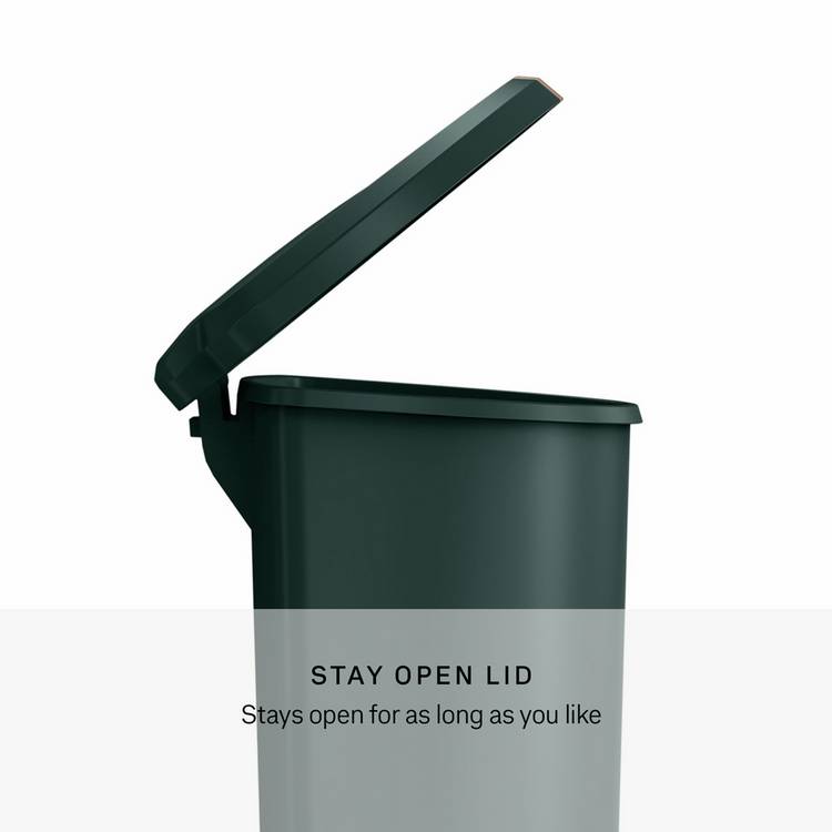 Simplehuman semi round green pedal bin 50 litre - British product