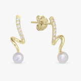 Revere gold plated pearl drop earrings, UK version