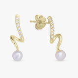 Revere gold plated pearl drop earrings, UK version