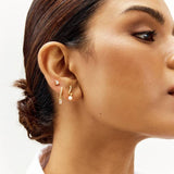 Revere gold plated pearl drop earrings, UK version