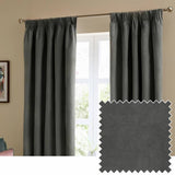 Argos Furn Ultimate Velvet Blackout Pencil Pleat Curtains Charcoal 117x137cm- Buy online at McGrocer