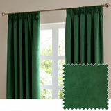 Argos Furn Ultimate Velvet Blackout Pencil Pleat Curtains Emerald Green 117x137cm- Buy online at McGrocer