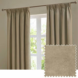 Argos Furn Ultimate Velvet Blackout Pencil Pleat Curtains Mocha 117x137cm- Buy online at McGrocer