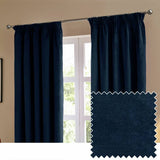 Argos Furn Ultimate Velvet Blackout Pencil Pleat Curtains Blue 117x137cm- Buy online at McGrocer