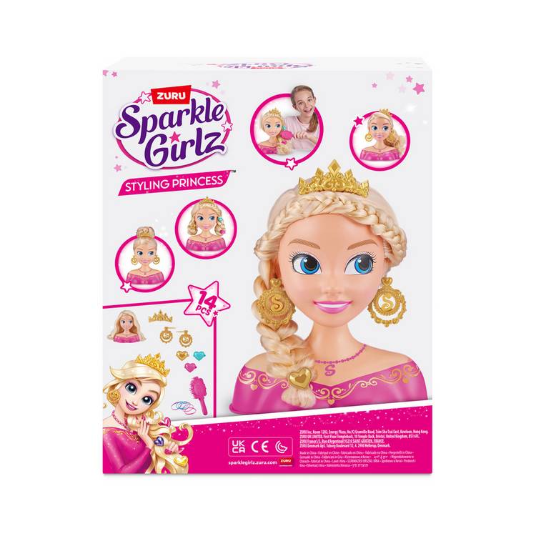 ZURU Sparkle Girlz princess hair styling set with accessories (British brand)