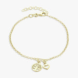 Argos Revere 9ct Gold Plated Tree of Life and Heart Charm Bracelet- Buy online at McGrocer