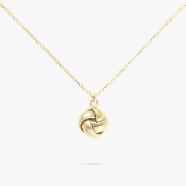 Revere gold plated silver knot pendant necklace (British brand)