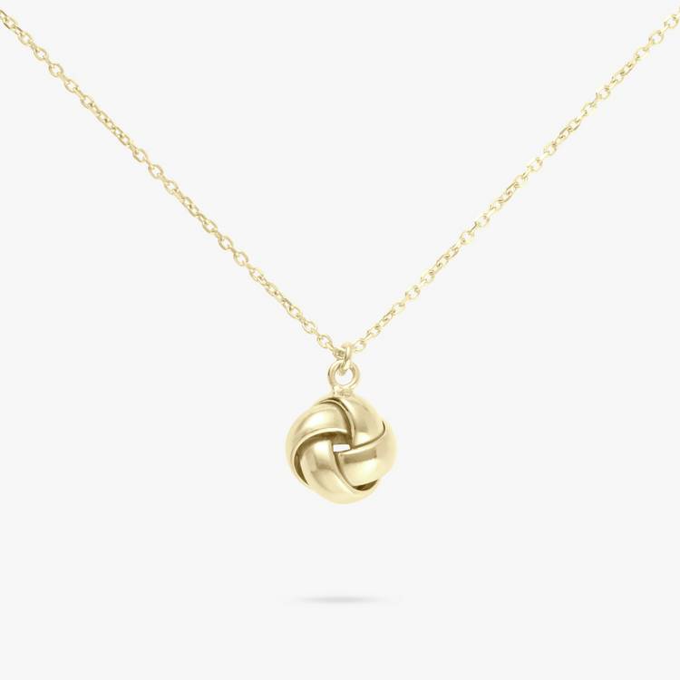 Revere gold plated silver knot pendant necklace (British brand)