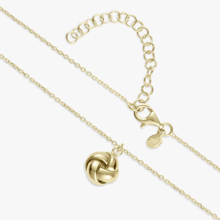 Revere gold plated silver knot pendant necklace (British brand)