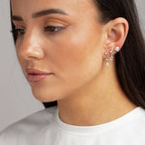 Freedom yellow gold crystal stud and drop earrings set of 3, imported from the UK