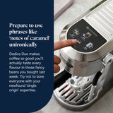 De'Longhi Dedica Duo espresso coffee machine, imported from the UK