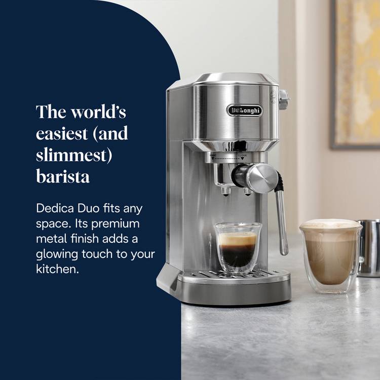 De'Longhi Dedica Duo espresso coffee machine, imported from the UK