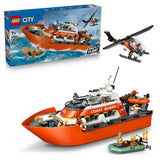 LEGO City Coast Guard rescue boat and helicopter toys, UK version