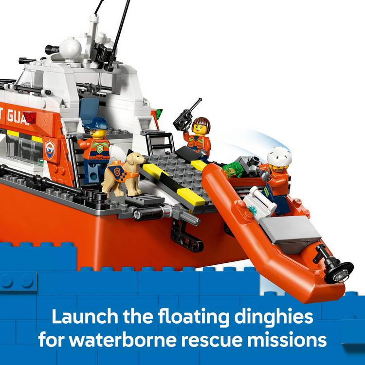 LEGO City Coast Guard rescue boat and helicopter toys, UK version