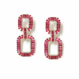 Freedom pink crystal link drop earrings - British product