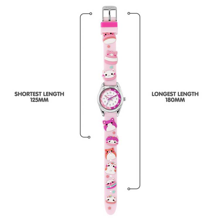 Tikkers kids 3D animal pink silicone strap watch (British brand)