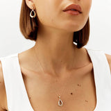 Revere 9ct gold pear shaped drop earrings with diamond, imported from the UK