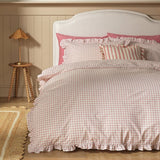 Argos Home pink gingham double bedding set - British product